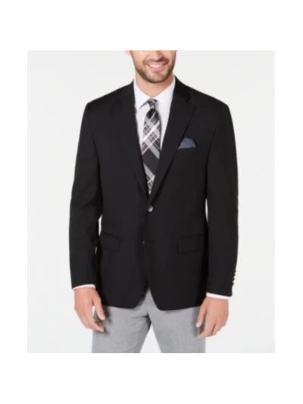 Lauren Ralph Lauren Blazer 100% Wool Black Classic Two-Button Coat Jacket 50R